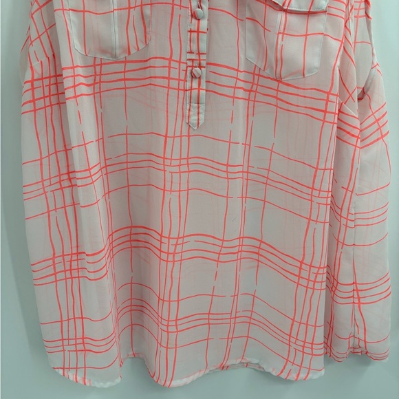 Torrid Womens Coral And Sheer White Sleeveless polyester Shirt Size 1x - Picture 3 of 15